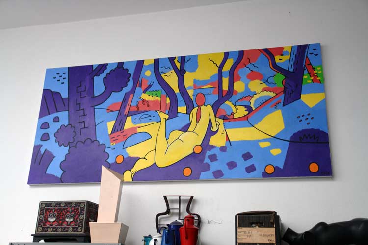 The studio of the Venice painter, Curtis Hoekzema.