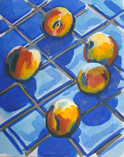 INTERIORS - watercolor painting by the Venice painter, Curtis Hoekzema.