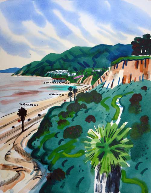 LANDSCAPES - watercolor painting by the Venice painter, Curtis Hoekzema.