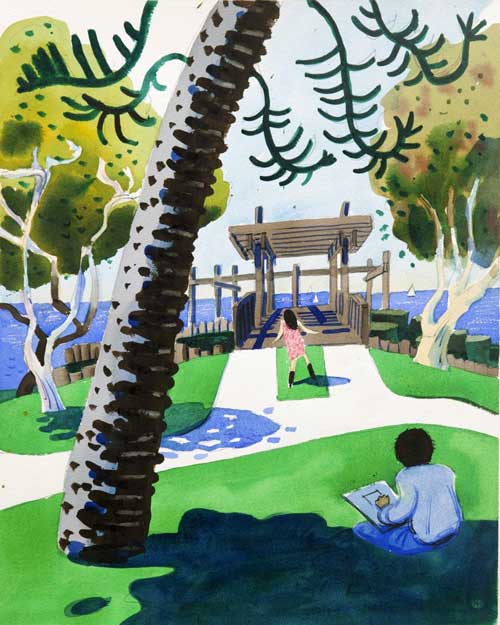 LANDSCAPES - watercolor painting by the Venice painter, Curtis Hoekzema.