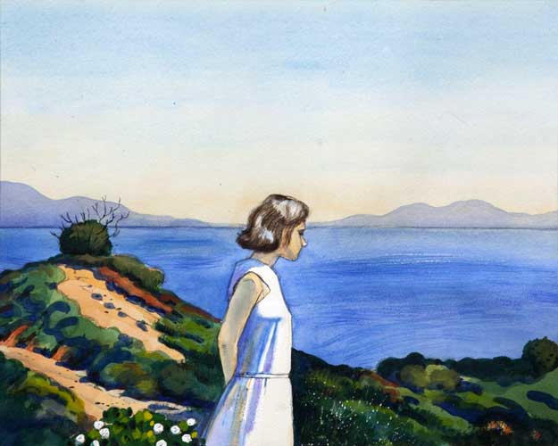 PEOPLE - watercolor painting by the Venice painter, Curtis Hoekzema.