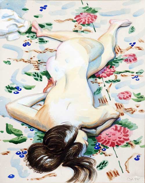 PEOPLE - watercolor painting by the Venice painter, Curtis Hoekzema.